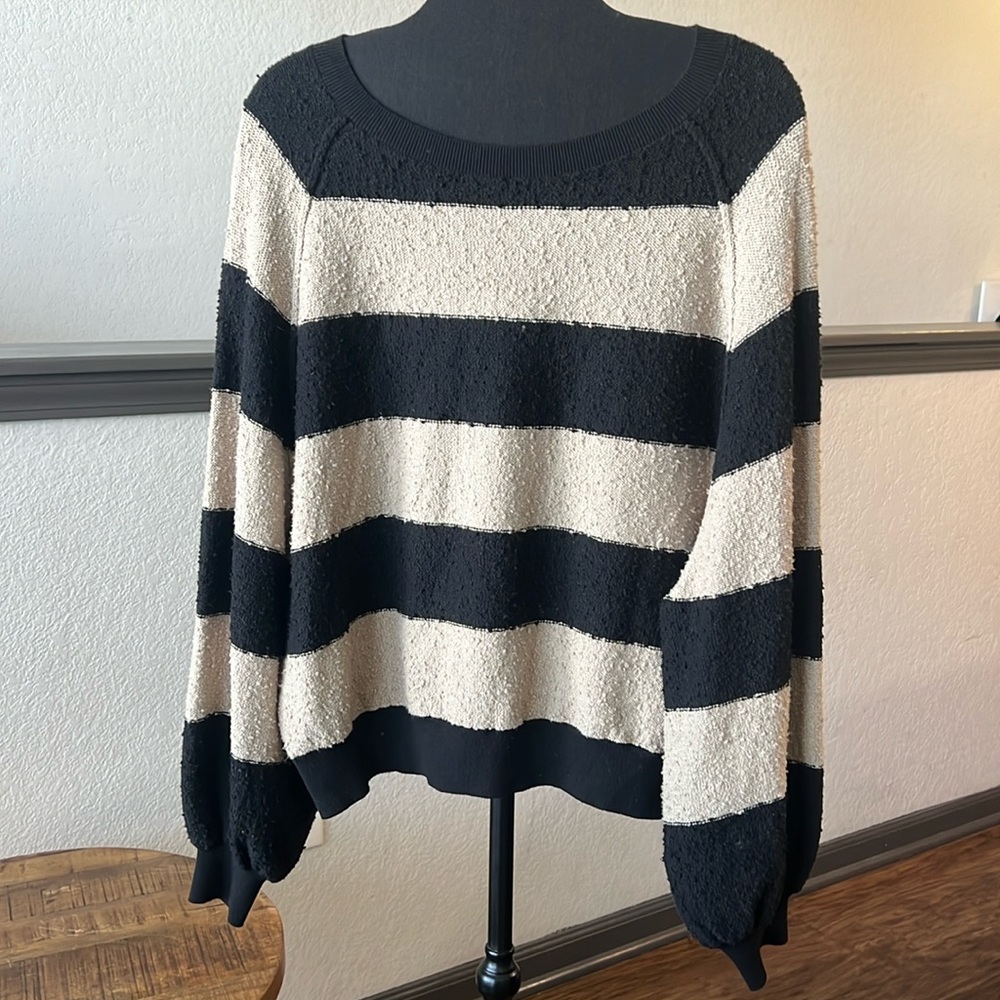 Free People - Black and Tan Sweater